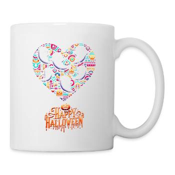 Pre-Columbian Pop Art Chibi Ghost Heart Halloween - Mug - white - Right