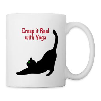 Mit Yoga gruselig werden - Tasse - Weiß - Rechts
