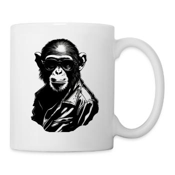 Singe / Animal / Zoo / Chimpanzé / Sauvage / Bande dessinée - Mug blanc - blanc - Droite