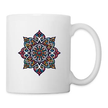 Mandala-Muster, inspiriert von traditioneller persischer Kunst - Tasse - Weiß - Rechts