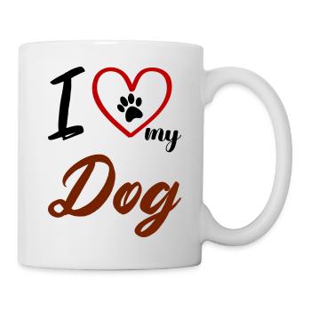 i love my dog 02 - Tasse - Weiß - Rechts