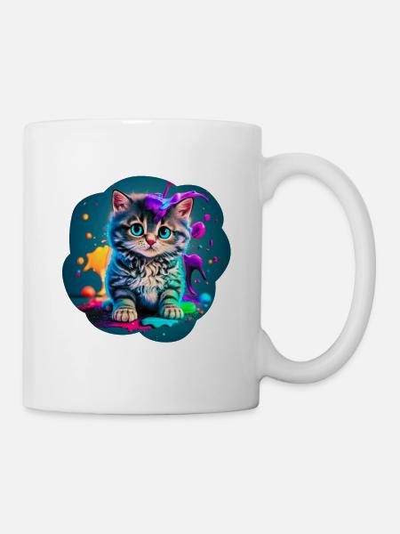 Farbe Kätzchen - Tasse - Weiß