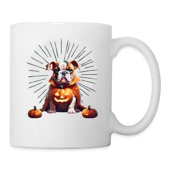 Bulldogge Halloween Hund HUNDE - Tasse - Weiß - Rechts