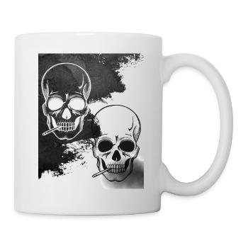 Smoking Skeletton - Tasse - Weiß - Rechts