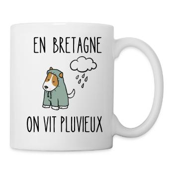 en bretagne on vit pluvieux - Mug blanc - blanc - Droite