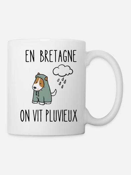 en bretagne on vit pluvieux - Mug blanc - blanc