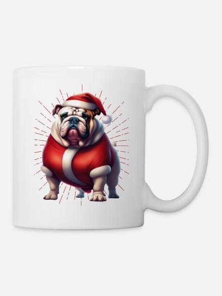 Bulldog Joyeux Noël Chien Chiens - Mug blanc - blanc