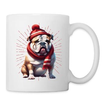 Bulldogge Frohe Weihnachten Hund Hunde - Tasse - Weiß - Rechts