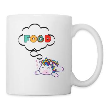 einhorn essen traum - Tasse - Weiß - Rechts