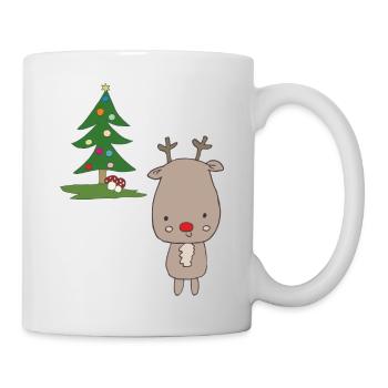 Moose with Christmas tree - Mug - white - Right