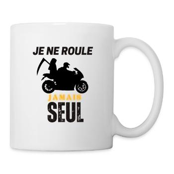 Je ne roule jamais seul - MOTARD - Mug blanc - blanc - Droite