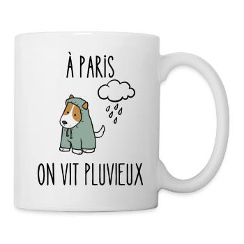 à paris on vit pluvieux - Mug blanc - blanc - Droite