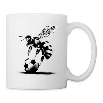 Biene spielt Fußball - Tasse - Weiß - Rechts