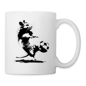 Hamster spielt wild Fußball - Tasse - Weiß - Rechts