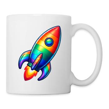Rocket Rainbow | Rocket launch - Mug - white - Right