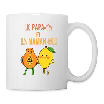 Le PAPA YA ET la MAMAN GUE - Mug blanc - blanc - Droite