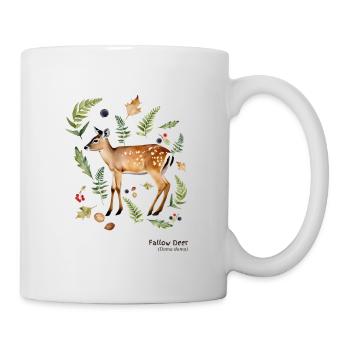 Daim avec nom en texte foncé - Mug blanc - blanc - Droite