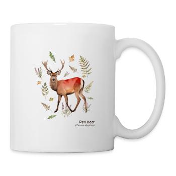 Red Deer with name in dark text - Mug - white - Right
