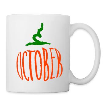 Octobre, Citrouille - Mug blanc - blanc - Droite