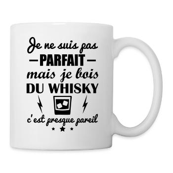 Je ne suis pas parfait, whisky, apéro, humour - Mug blanc - blanc - Droite