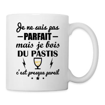 Je ne suis pas parfait, pastis, apéro, humour - Mug blanc - blanc - Droite