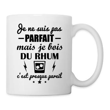 Je ne suis pas parfait, rhum, apéro, humour - Mug blanc - blanc - Droite