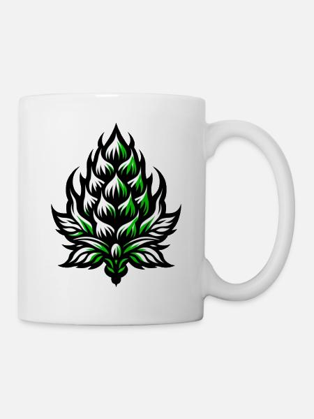 Hopfen und Gerste | Bierzutaten - Tasse - Weiß
