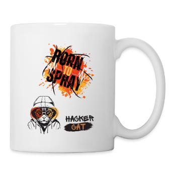 Né pour pulvériser Hacker Cat - Mug blanc - blanc - Droite