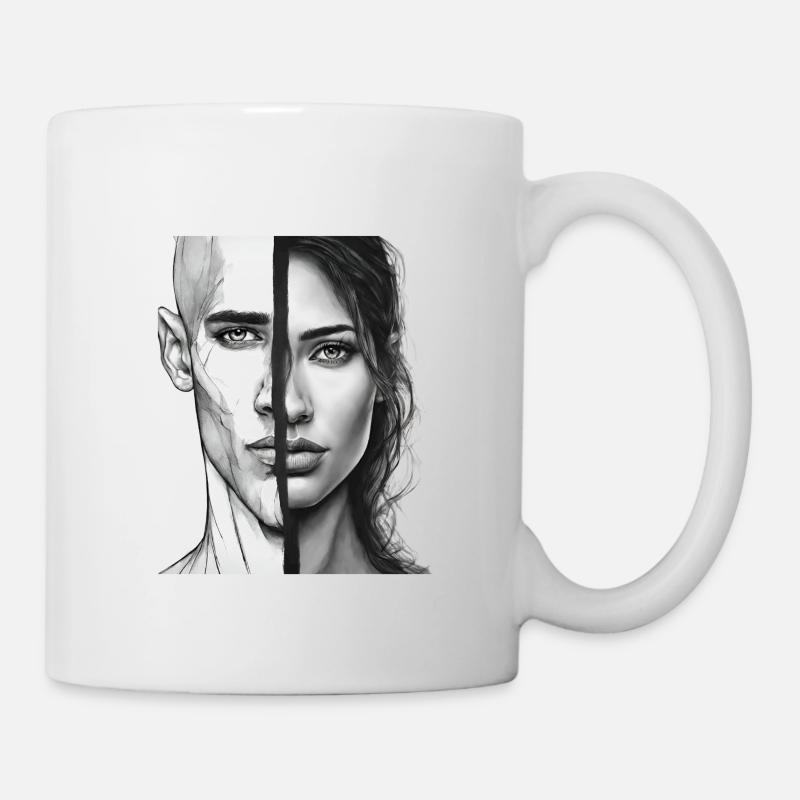 DOUBLE VISAGE - Mug blanc - blanc