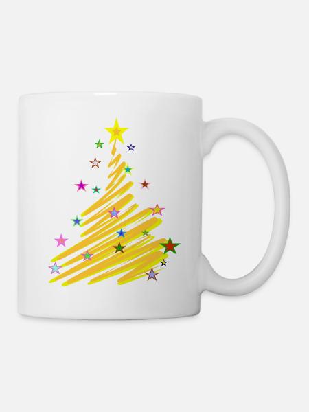 Weihnachtsstern-Baum - Tasse - Weiß