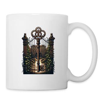 Mysteriöses Portal vor einem verlassenen Herrenhaus - Tasse - Weiß - Rechts