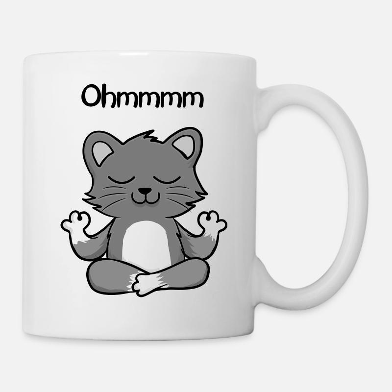 Ohmmm eine süße Yoga Katze Kätzchen Meditation - Tasse - Weiß