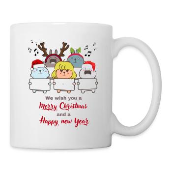We wish you a MERRY CHRISTMAS and a HAPPY NEW YEAR - Mug - white - Right