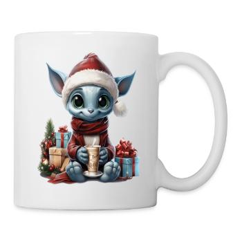 Gnomie der blaue Weihnachtsgnom. - Tasse - Weiß - Rechts