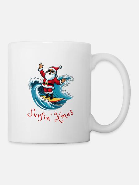 Surfing Santa - Tasse - Weiß