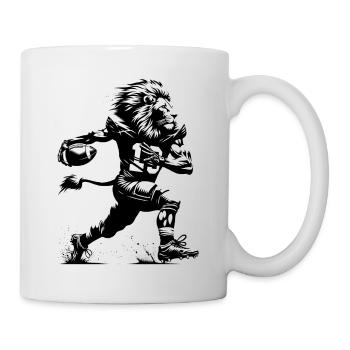 Löwe spielt American Football - Tasse - Weiß - Rechts