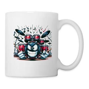 Drum Some Fun! 🥁 Whimsical Drum Set Character - Mug - white - Right