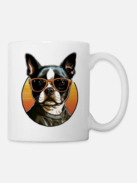 Boston Terrier Cool - Boston Terrier Hund - Tasse - Weiß