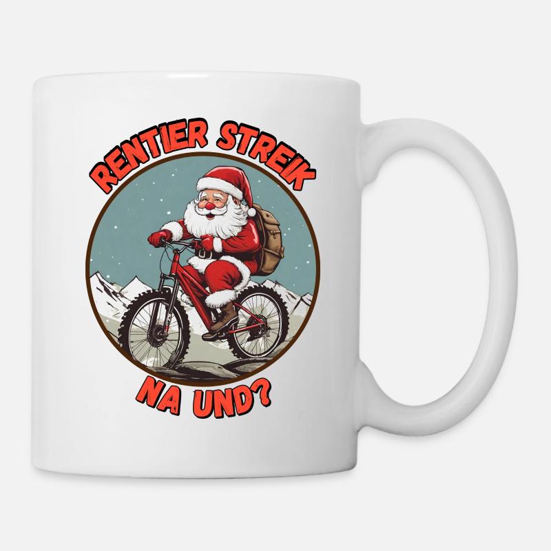 Reindeer Strike Santa Bike - Mug - white