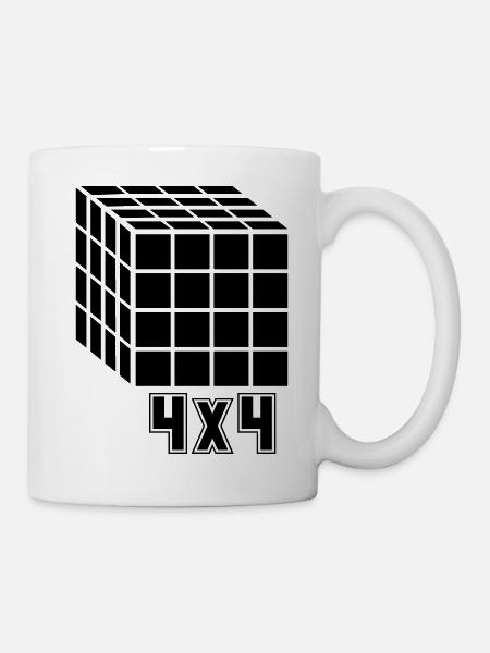 4x4 Würfel Cube - Tasse - Weiß