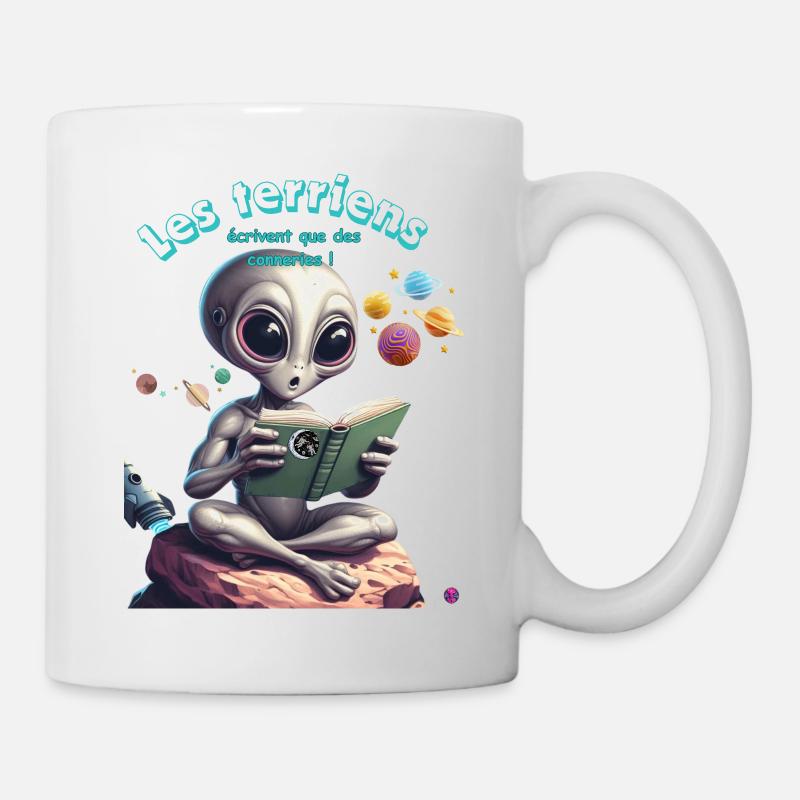 Es terriens sont fous - Mug blanc - blanc