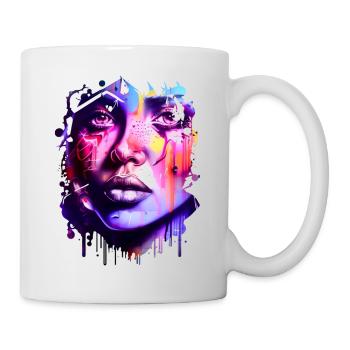 Graffiti Street Art Spray Vintage Schablone Retro - Tasse - Weiß - Rechts