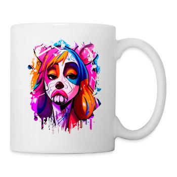 Graffiti Street Art Spray pochoir Vintage rétro - Mug blanc - blanc - Droite