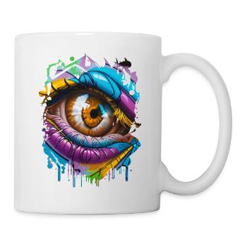 Graffiti Street Art Spray pochoir Vintage rétro - Mug blanc - blanc - Droite