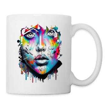 Graffiti Street Art Spray Vintage Schablone Retro - Tasse - Weiß - Rechts