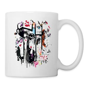 Fashion Cute Retro Style Trendy 90s Funny Vogue - Mug - white - Right