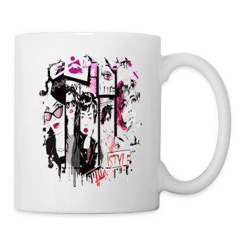 Fashion Cute Retro Style Trendy 90s Funny Vogue - Mug - white - Right