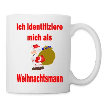 Weihnachtsmann Identität - Version 1 - Tasse - Weiß - Rechts