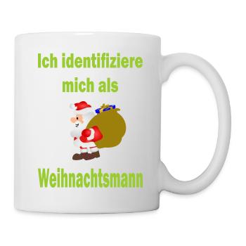 Weihnachtsmann Identität - Version 2 - Tasse - Weiß - Rechts