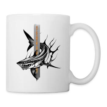 Majestic Shark Illustration with a Touch of Terror - Mug - white - Right